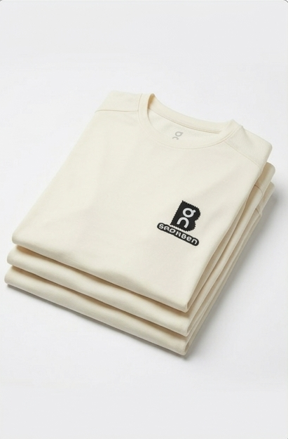 Premium Soft-Touch Emblem Tee – Cream