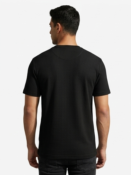 Premium Honeycomb Textured Tee – Black