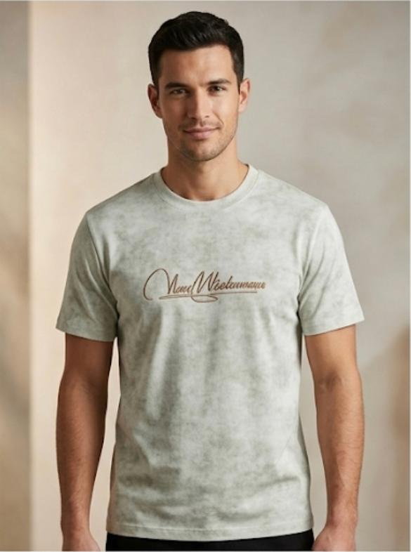 Men’s Signature Script Graphic T-Shirt – Sage Green Tie-Dye