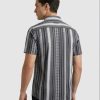 Men’s Geometric Patterned Polo – Monochrome Vertical Stripe (DRY-FIT)