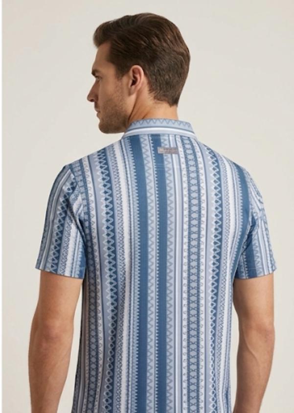 WhatsApp Image 2026-06-20 at 16.43.35 Men’s Geometric Patterned Polo – Monochrome Vertical Stripe (DRY-FIT)