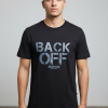 back-off-black-front-model "BACK OFF" Graphic Tee – Black