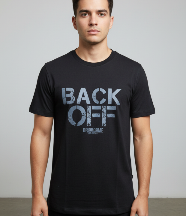 "BACK OFF" Graphic Tee – Black