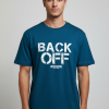 "BACK OFF" Graphic Tee – Teal Blue