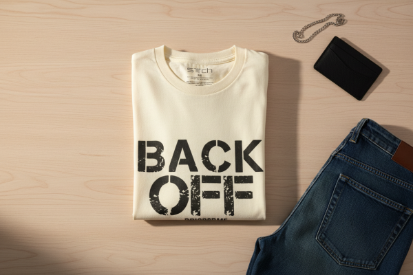 "BACK OFF" Graphic Tee – Cream