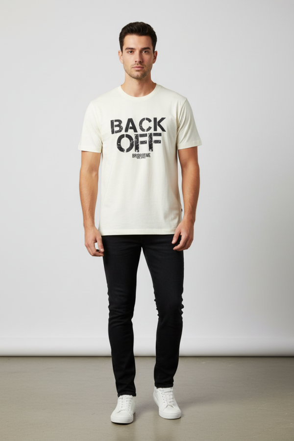 "BACK OFF" Graphic Tee – Cream