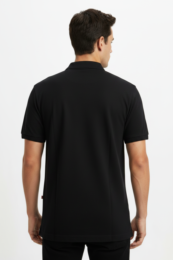 Men's Classic Cotton Polo Tee - Black
