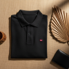 Men's Classic Cotton Polo Tee - Black