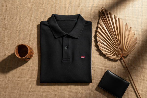 Men's Classic Cotton Polo Tee - Black