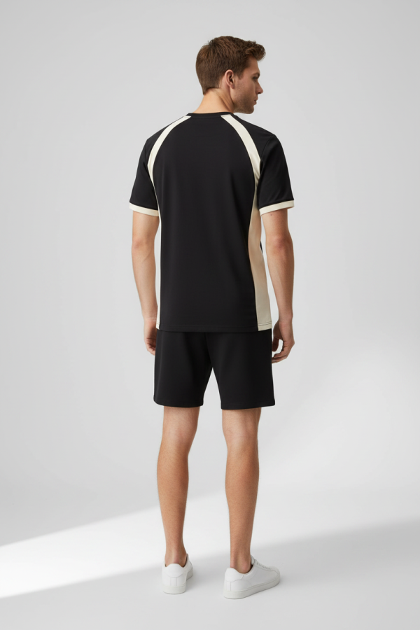 Retro Panel Essential Tee – Black & Cream