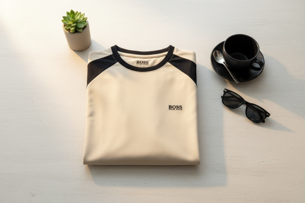 Retro Panel Essential Tee – Cream & Black