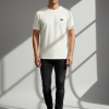 Premium Honeycomb Textured Tee – Cream